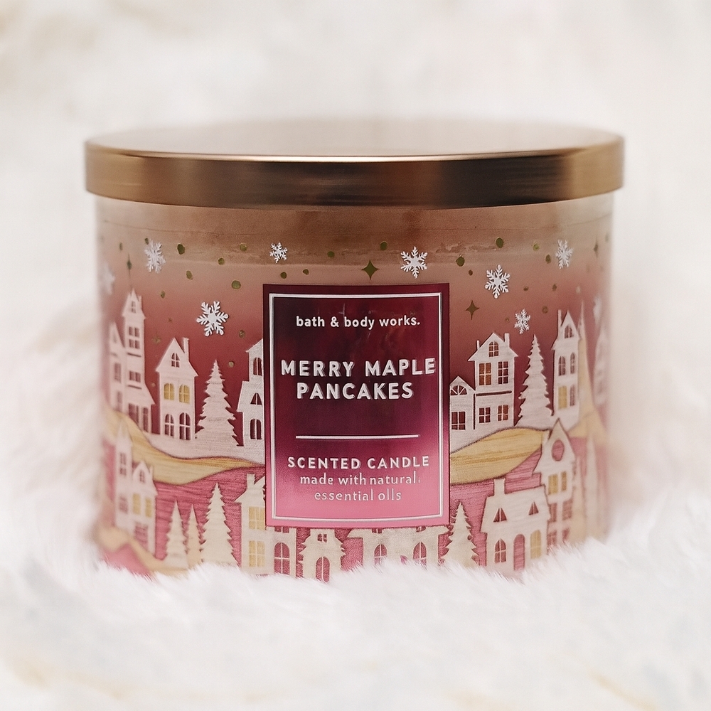 Bath & Body Works Merry Maple Pancakes 3-Wick Candle •HTF